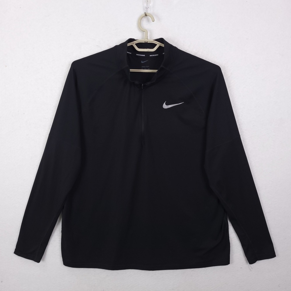 Nike Dri-FIT Running 1/2 Zip Pullover Mens XXL Black AH8973-010 Long Sleeve